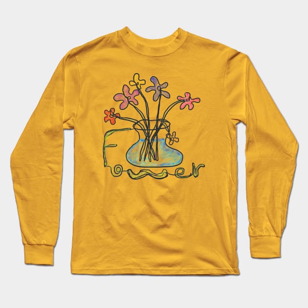 flowers, one line drawing Long Sleeve T-Shirt by zzzozzo